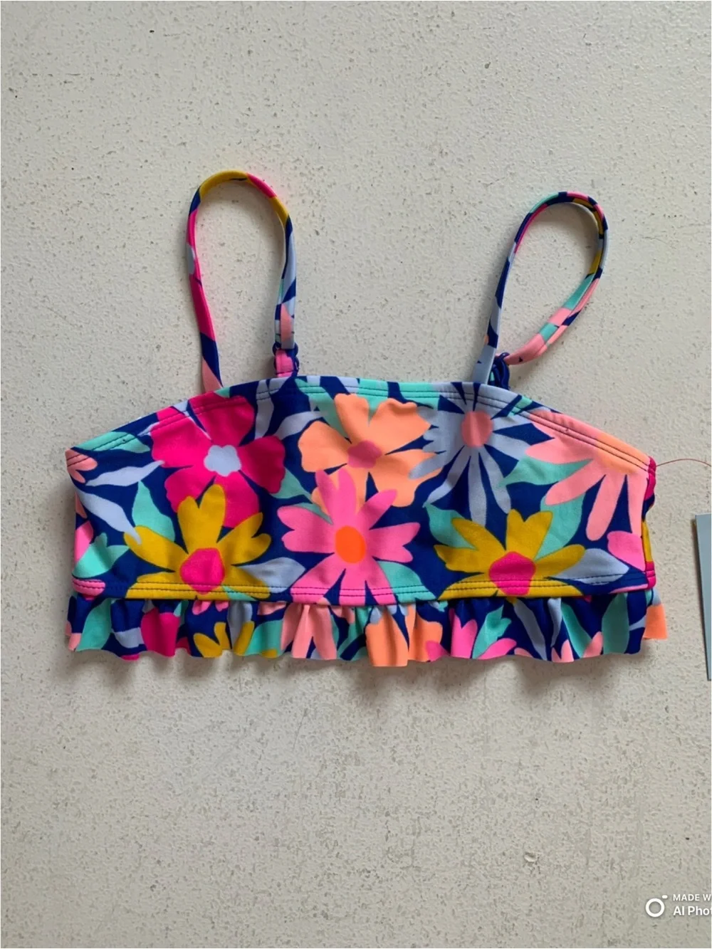Cat & Jack Girl’s Bikini Set Swimsuit Size Small (6/7) NWT Blue Pink Beach Swim